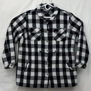 Torrid Brushed Cotton Button Front Shacket Women +2 Black White